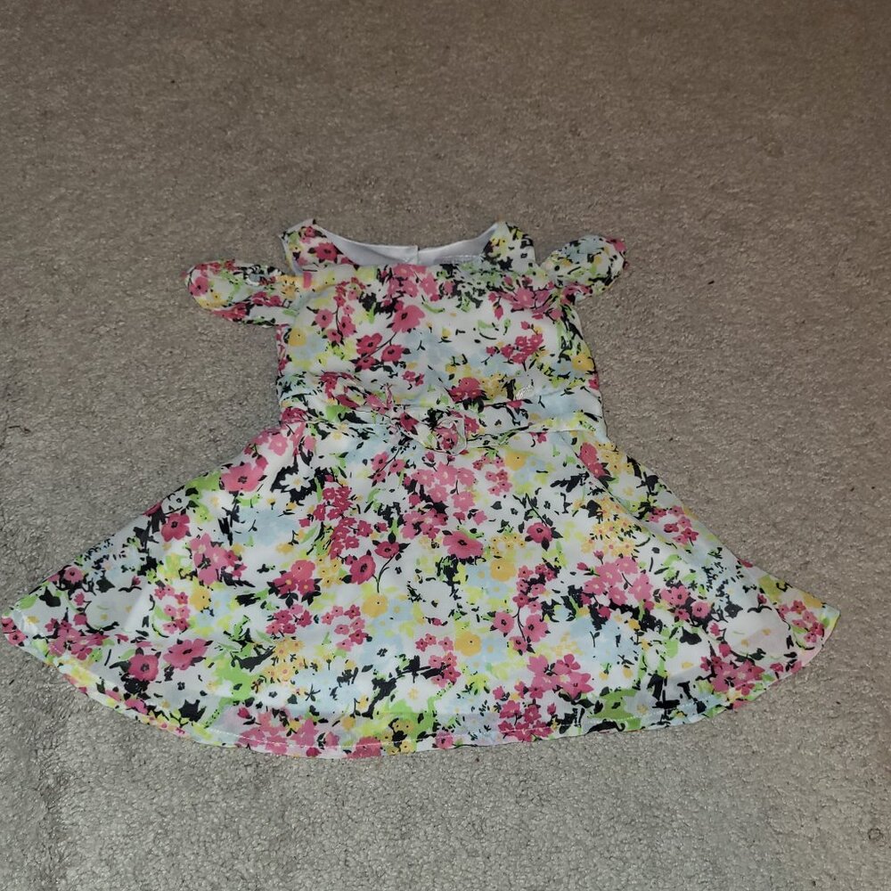 Children's Place Toddler Girls Floral Cold Shoulder Dress